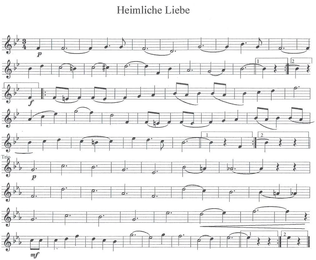 Bladmuziek Heimliche Liebe